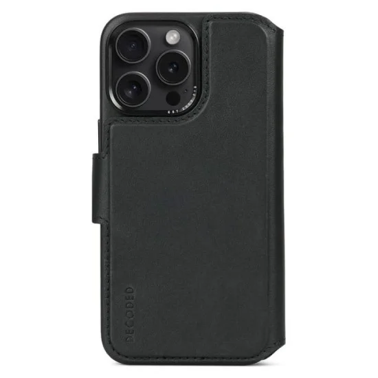 Cover Wallet Iphone 15 Pro Leather Magsafe Decoded &ndash; Black